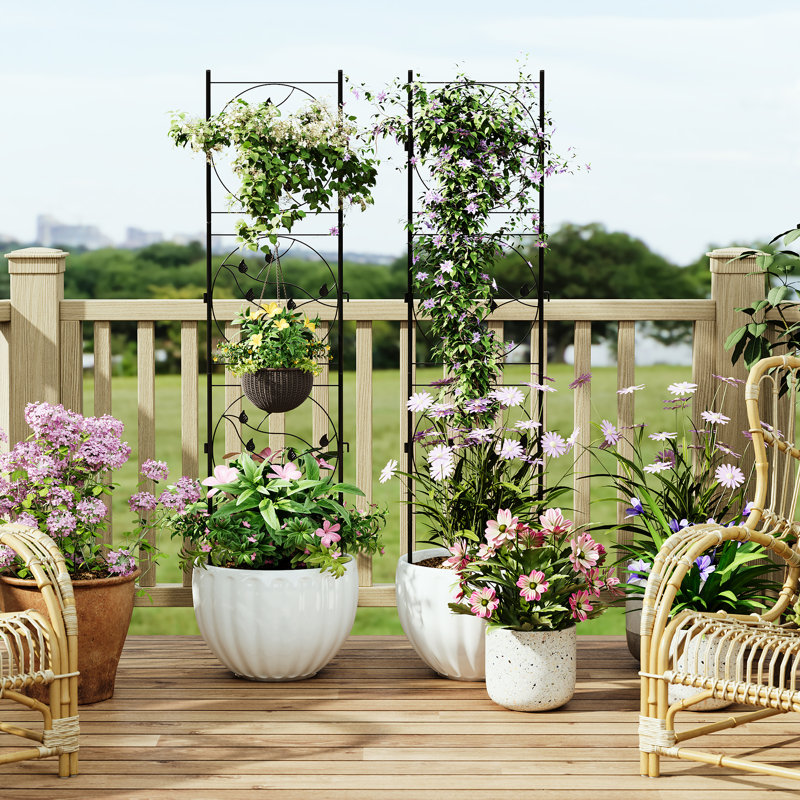 Panneaux de treillis de jardin en métal robustes et décoratifs, 4 pièces