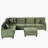 Sectional Sofa U-shaped Sectional 125.2" Upholstered L-shaped Sofa with a Movable Ottoman and Side Storage Pockets for Living Room, Green-1332298630