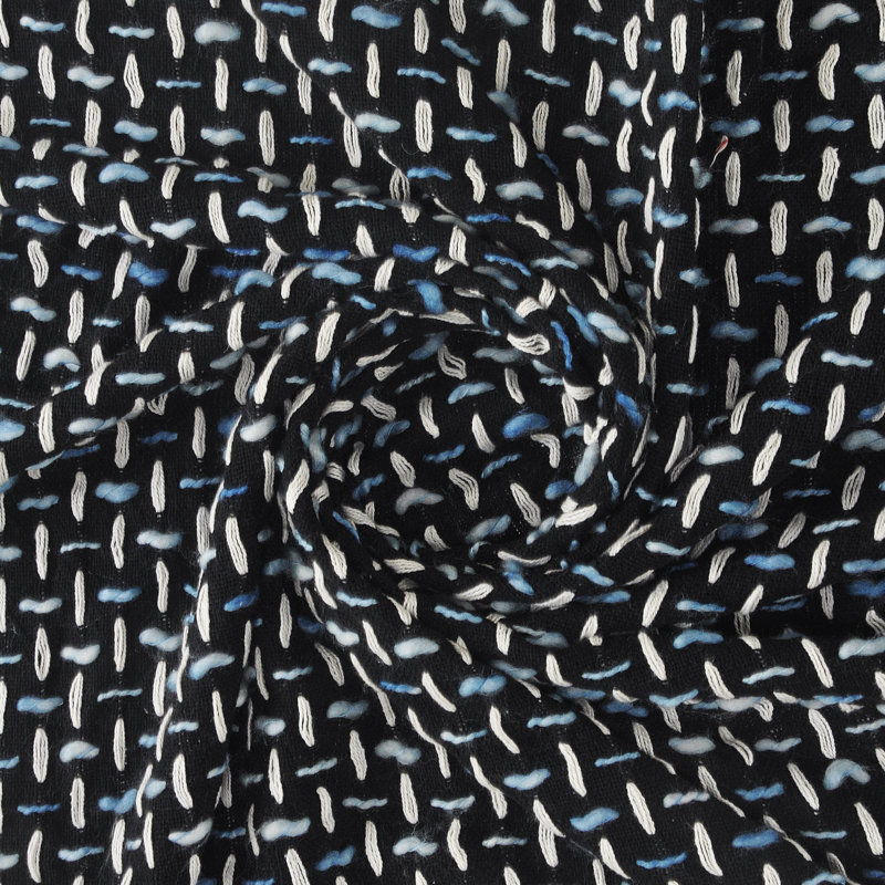100% Cotton Throw, Black/Blue