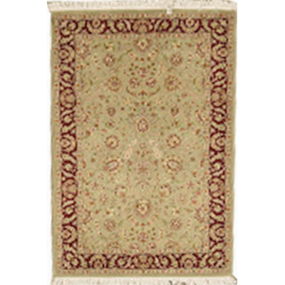 Tapis vert noué à la main de haute qualité