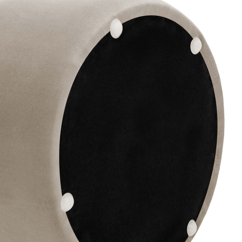Artin 36cm W Velvet Round Footstool, Beige