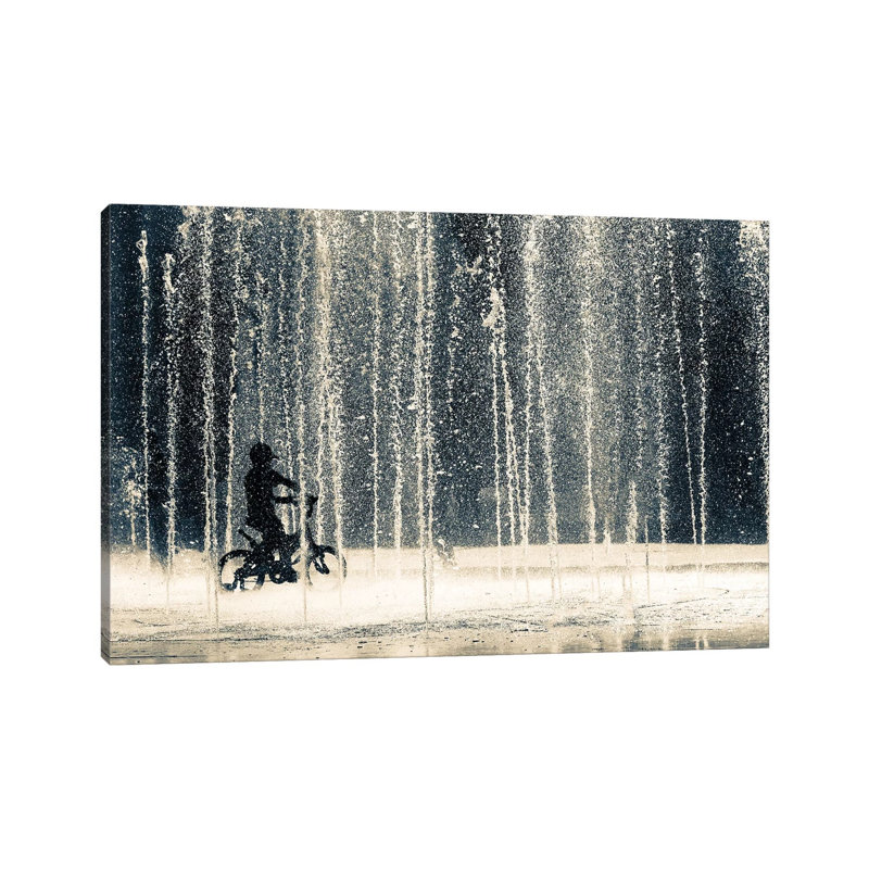 Ride Through The Drops by Ehsan Razzazi - Wrapped Canvas Print, 20.32 cm H x 30.48 cm W
