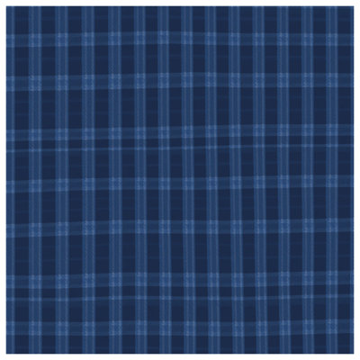 Tapis de bain écossais bleu marine