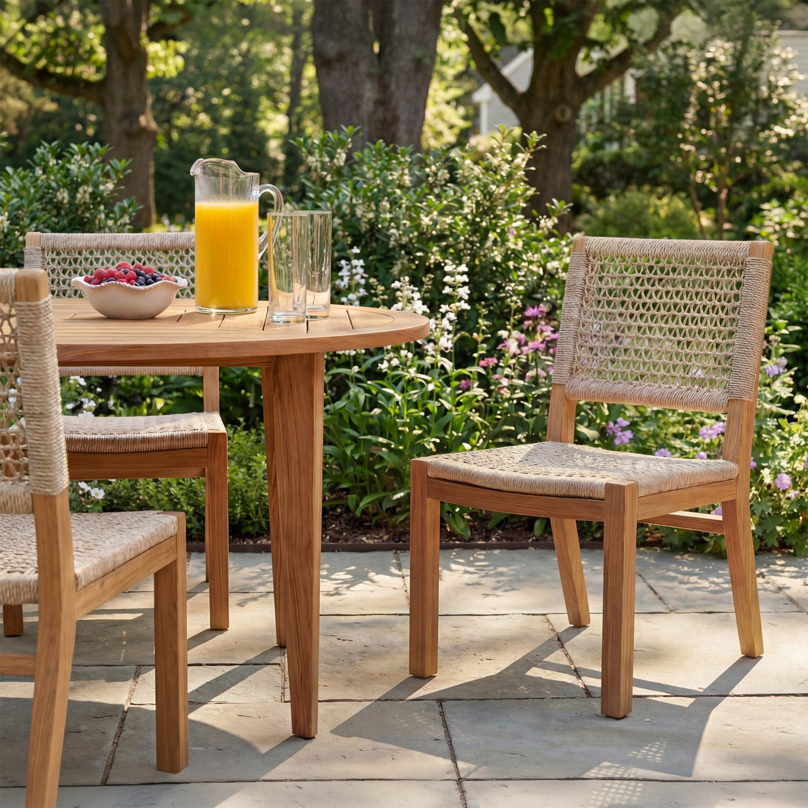 Seras Teak Patio Side Chair
