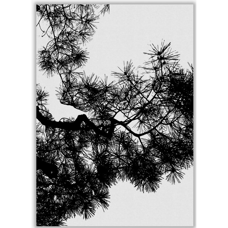 Pine Tree Black & White - Print, No Frame, 60 cm H x 42 cm W x 1 cm D