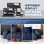 Canapé modulaire surdimensionné moderne avec 2 chaises longues, 2 accoudoirs et 4 coussins, tissu chenille scintillant-1731347260