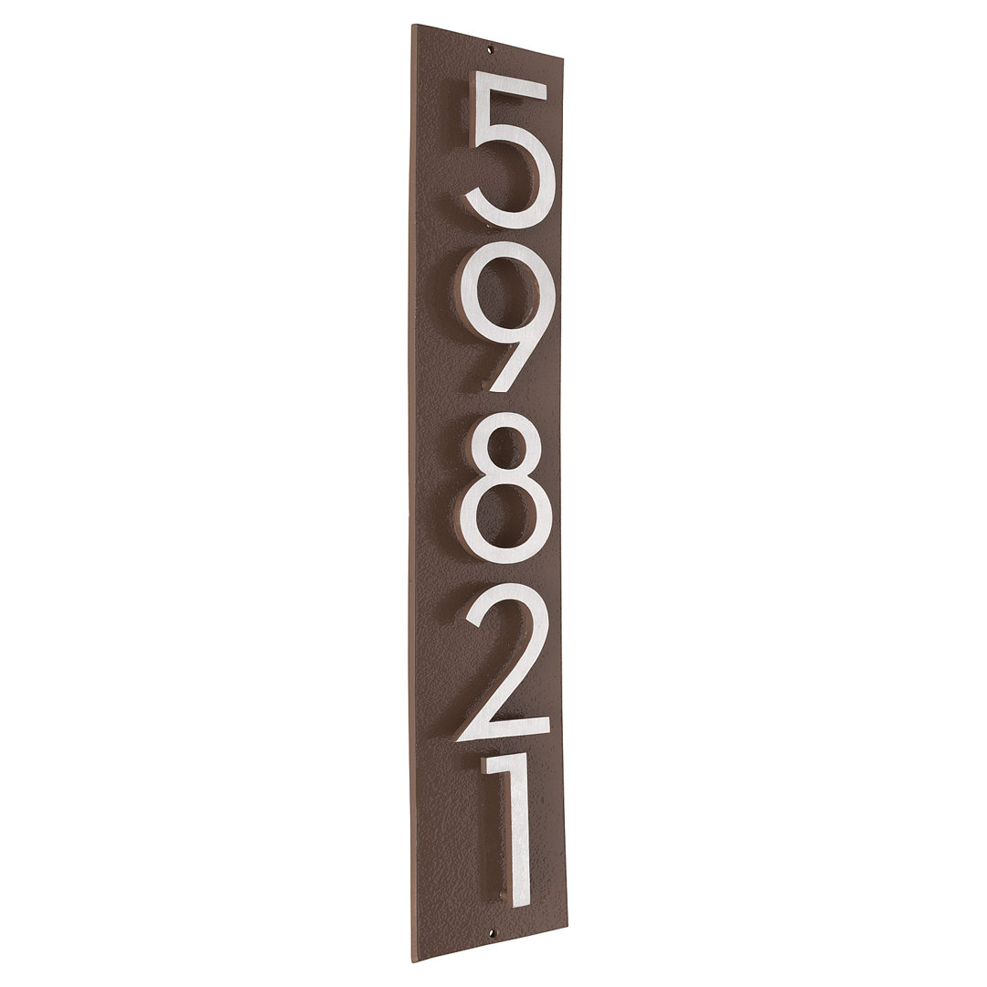 Floating Modern 4" Number Vertical Address Plaque (5 Digits) Montague Metal Products Inc. Background 