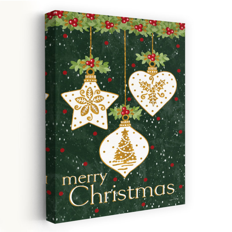 Merry Christmas Ornaments - Décorations de Noël contemporaines Holly Festive Design Art, H 32 po x l 48 po