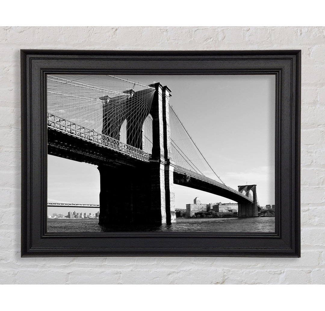 Brooklyn Bridge B N W Gerahmter Druck