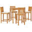 Outdoor 5 - Piece Teak Bistro Set with Cushions