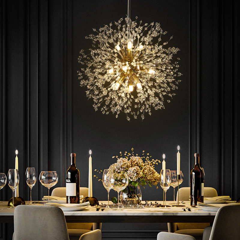 Wallin 9 - Light Sphere Dimmable Sputnik Chandelier, Gold, Clear