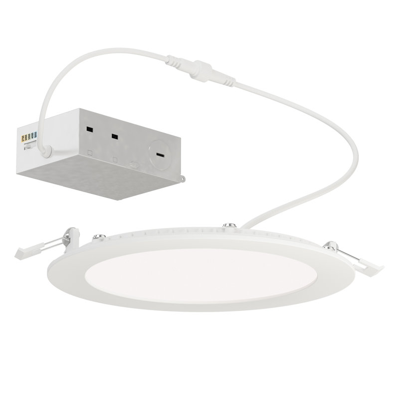 Plafonnier mince, H 1 po x l 6,75 po x P 6,75 po, 12 W