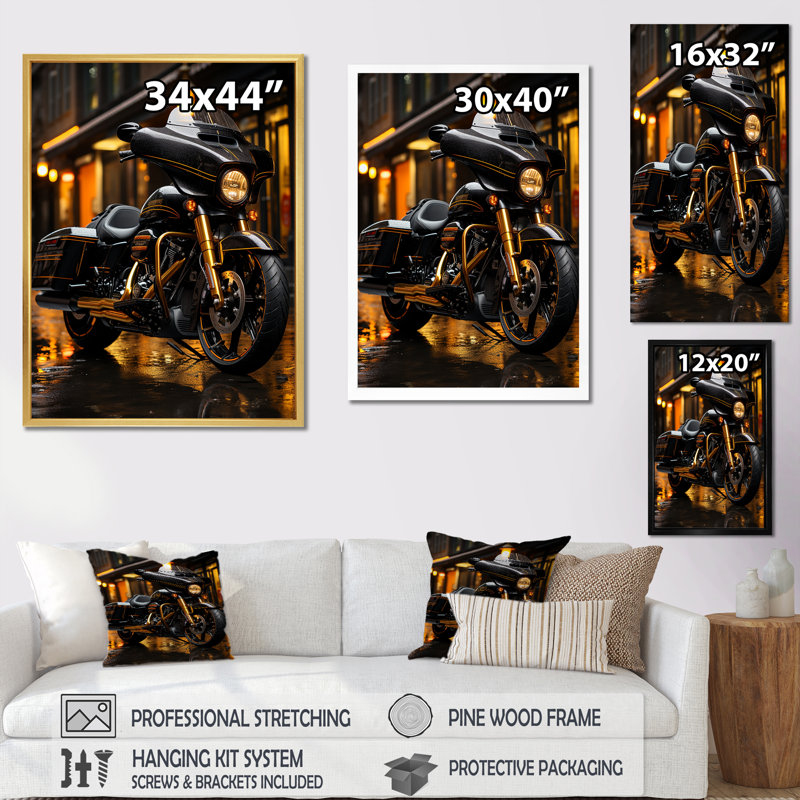 Moto Urban Streetster, H 32 po x l 24 po x P 1 po, Cadre flottant noir