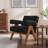 Lyra Boucle Fabric Armchair in Black-1924794580