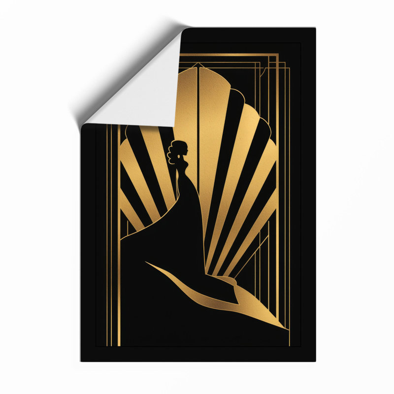 Golden Silhouette Art Deco - Framed Print, A3 - 42.0 x 29.7 cm, Unframed