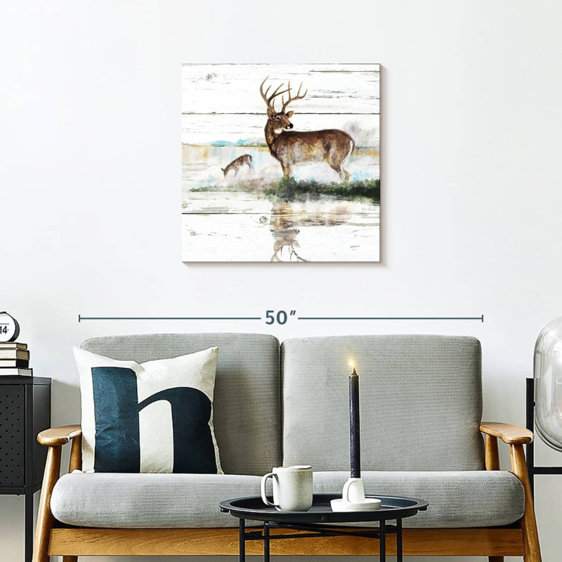 Crowle Rustic Misty Deer, 24" H x 24" W