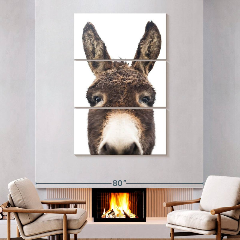 Brampt Peeking Donkey, 74" H x 48" W