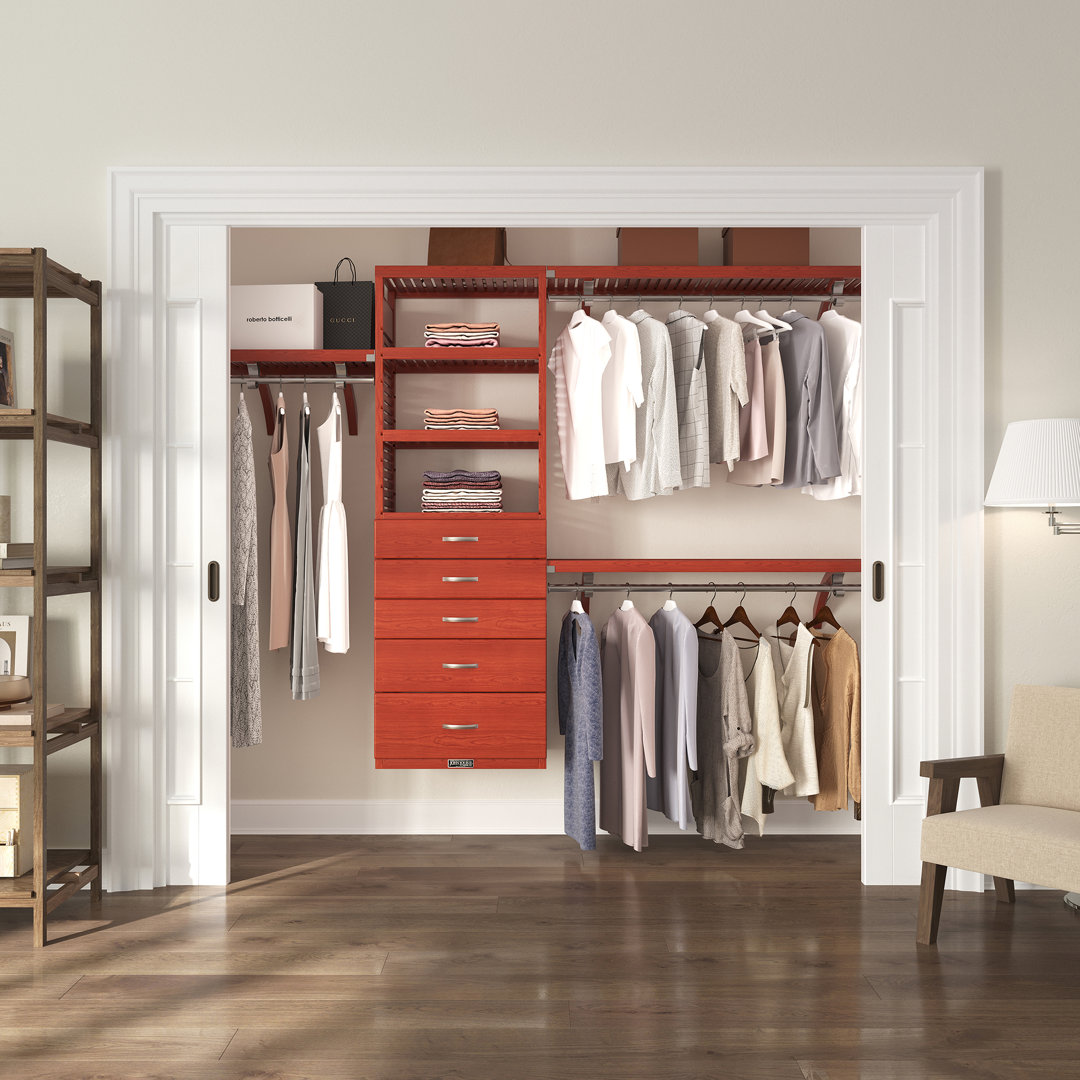 John Louis Home Solid Wood Walk-In Closet System with 5-Drawers John Louis Home 