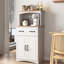 Armoire de rangement blanche pour micro-ondes: garde-manger avec tablette réglable et armoire de cuisine au design attrayant: surface lisse