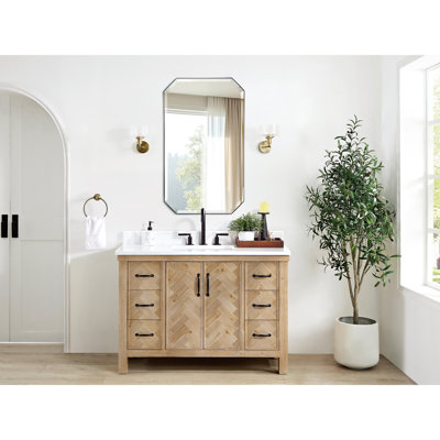 Ensemble de meuble-lavabo simple avec miroir Javier