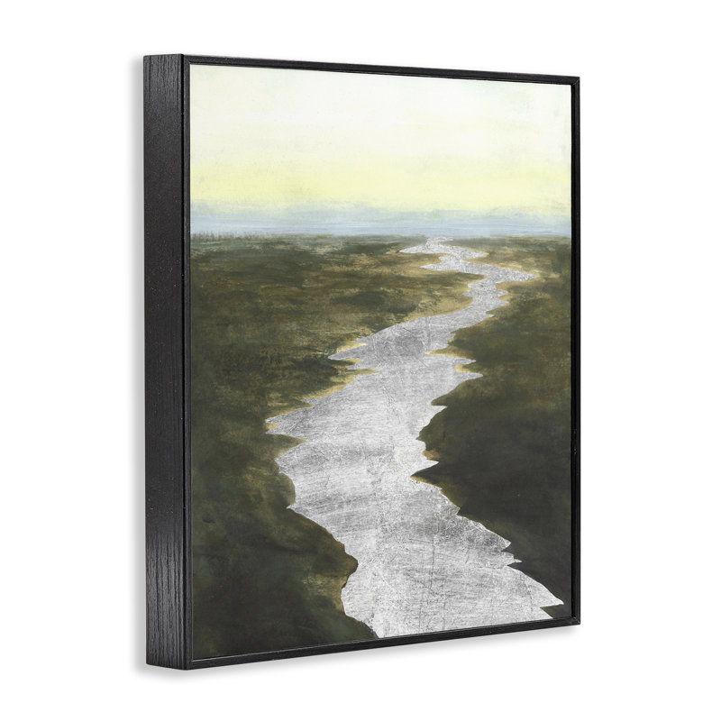 River Meadow, estampe numérique, conception par Michael Willett, H 14 po x l 11 po, Giclée encadrée noir minuit