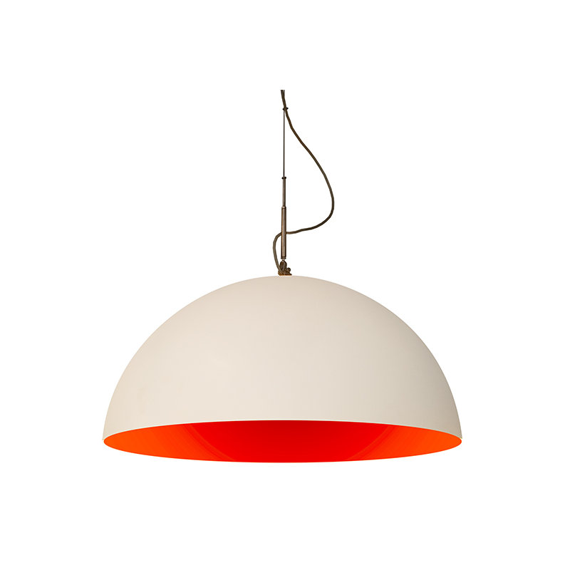 1 - Light Chrome Dome Pendant, White/Red