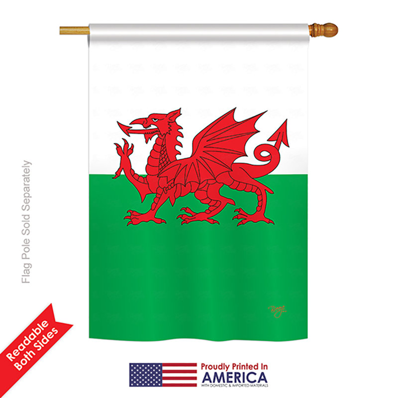 Double-Sided Red Dragon Welsh Polyester Garden Flag