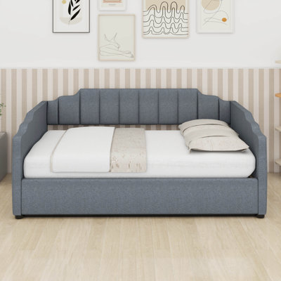 Full Size Upholstered Daybed, Sofa Bed Frame With Underneath Storage, Space-Saving Corner Day Bed
