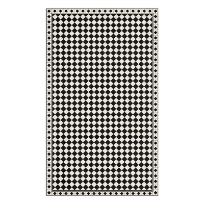 Chess Black Cushioned Kitchen Mat