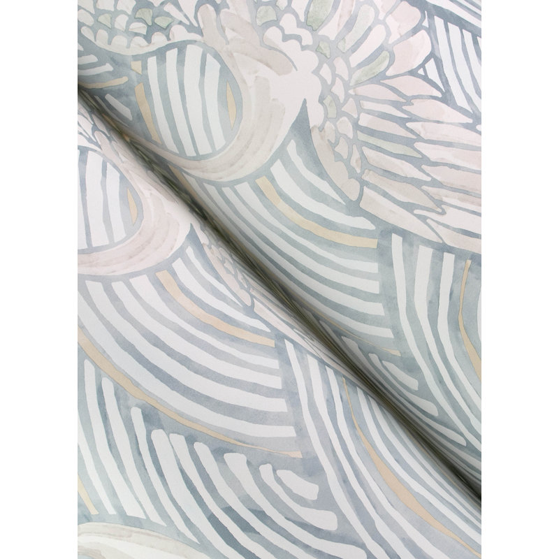 Papier peint Egret Sage Tidal Dance, Bleu