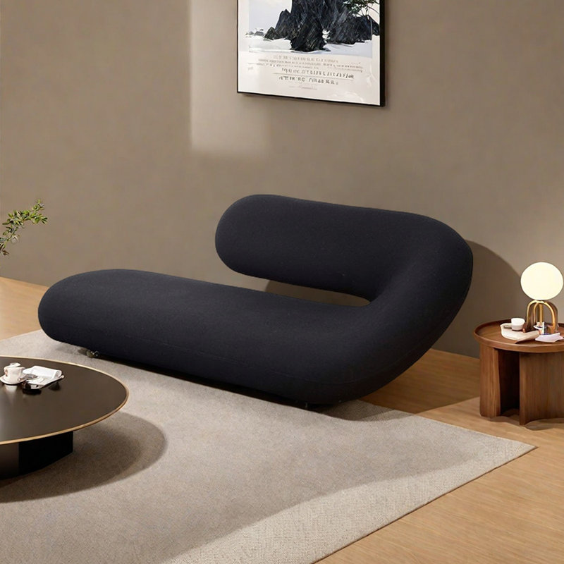 Méridienne Luxe avec lignes élégantes, Orienté à droite, Noir