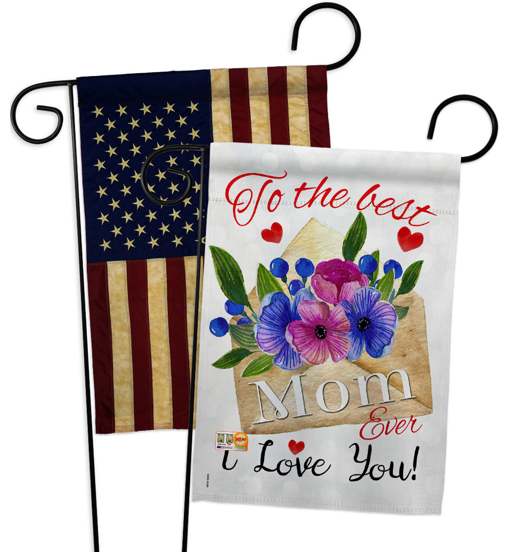 Double Sided 18.5'' H x 13'' W Polyester Mother's Day Garden Flag Breeze Decor