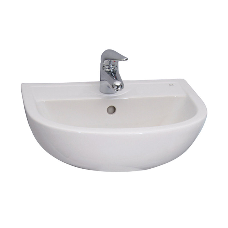 Barclay Compact 545 16.12'' White Vitreous China U-Shaped Bathroom Sink with Overflow, Single