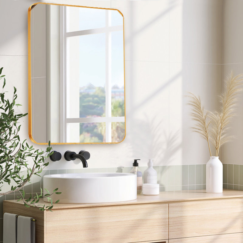 Donko Rectangle Mirror, 24" x 32", Gold