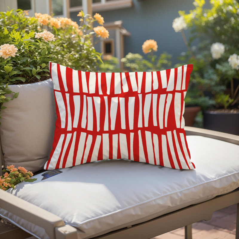 Coussin Clayton, H 25 po x l 18 po, Rouge, blanc cassé