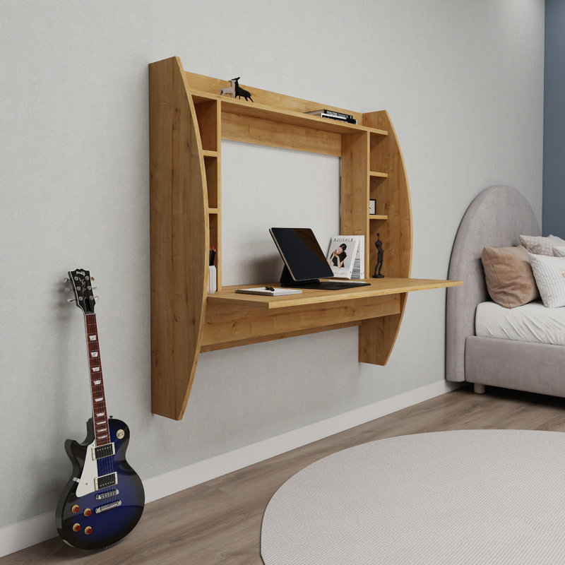Floating Desk Rectangular Aidy, Sapphire Oak