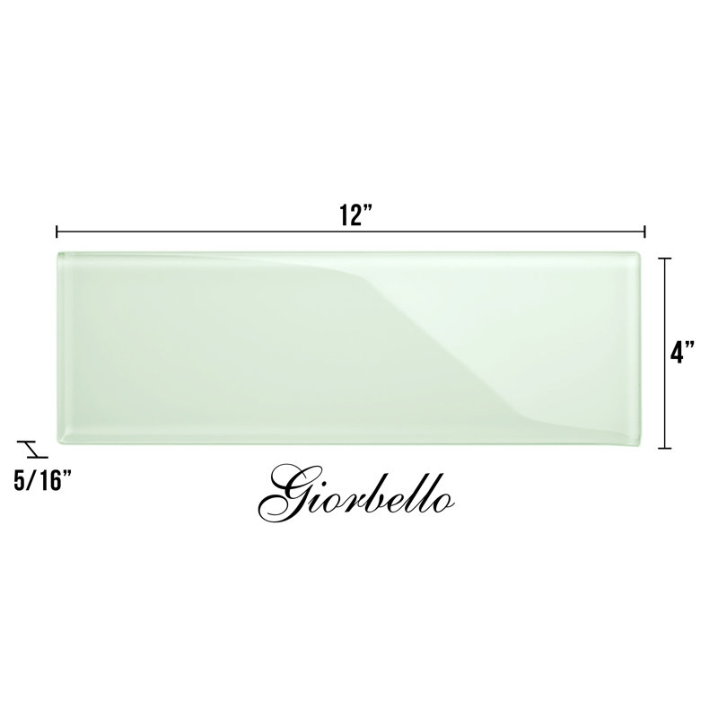 Glass Subway 4" x 12" Wall Tile, Winter Sage