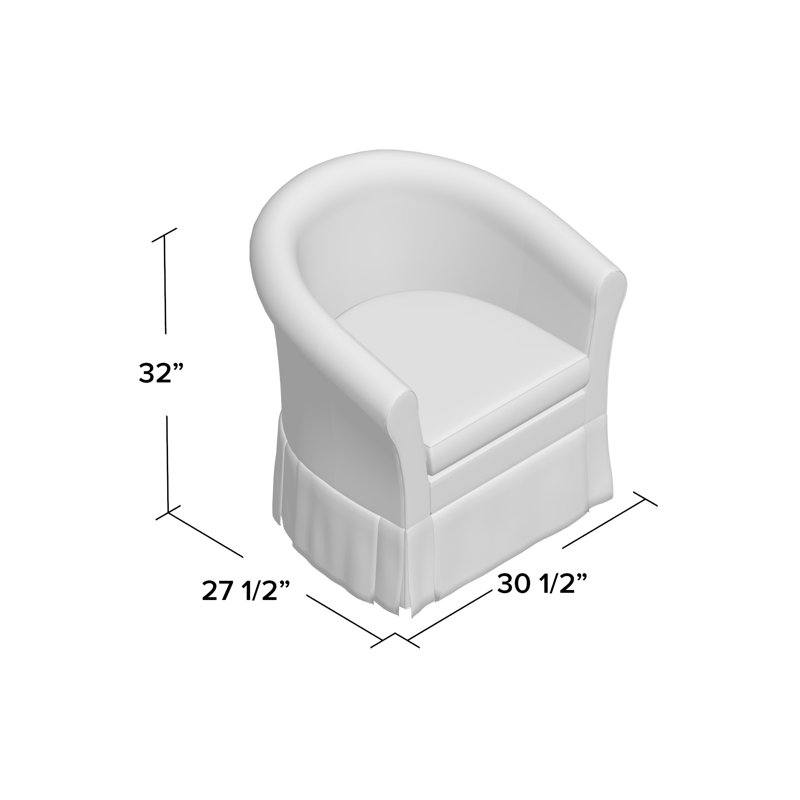 Fauteuil demi-tonneau en polyester de 30,5 po Cayeman, Gris