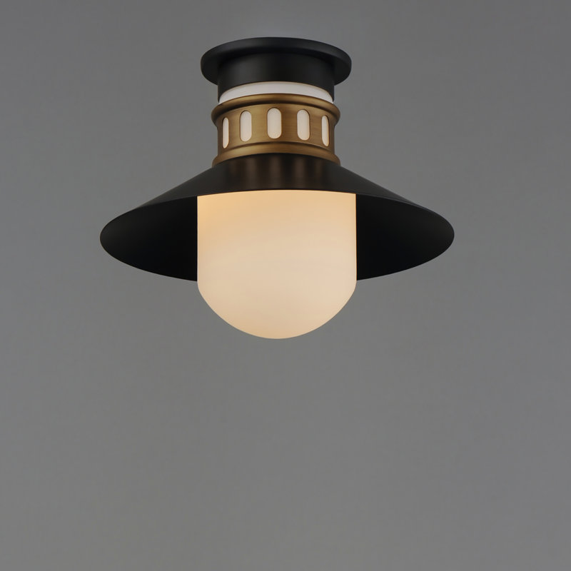 Parimal Outdoor Pendant, Black/Antique Brass