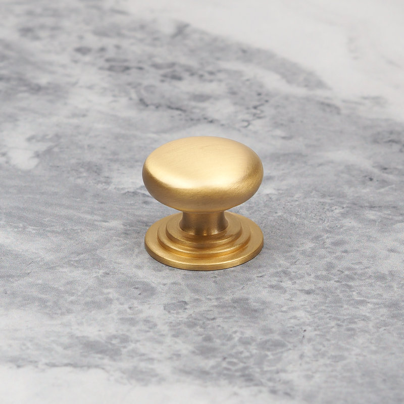 Satin Brass Cup Handle, 32mm Knob