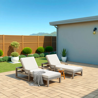 Outdoor Lounge Chair With Cushions And Adjustable Backrest Patio Lounger 