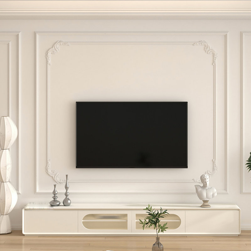 Cream style solid wood TV stand, 78.74"