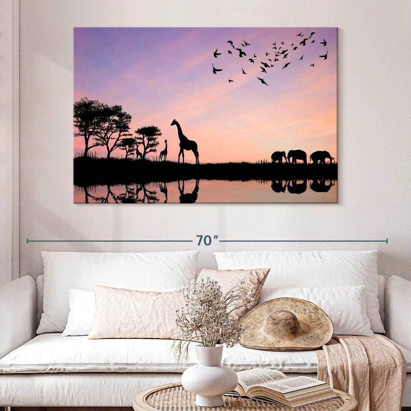 Brampt, animaux du safari africain, H 34 po x l 51 po