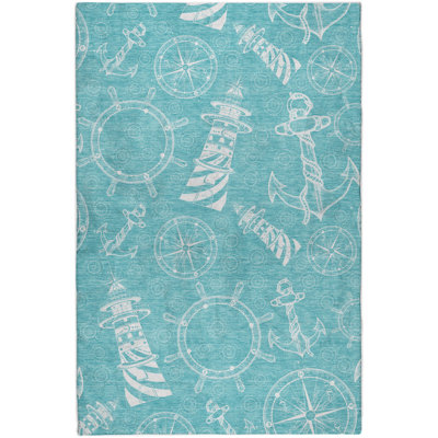 Premium Machine Washable Dream Shag Nautical Rug