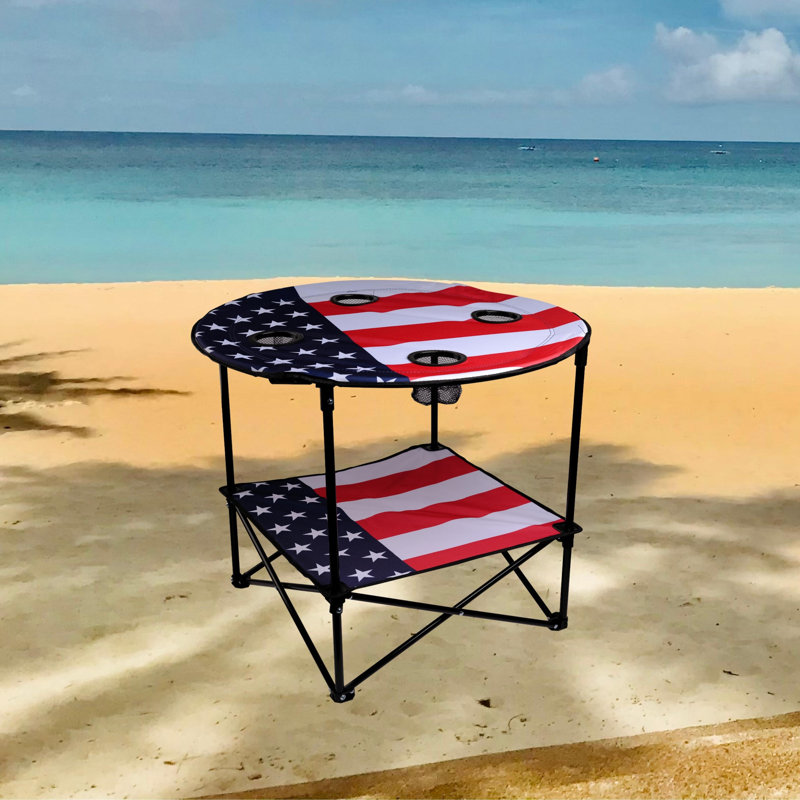 Table de camping pliante en métal Aanik, Americana