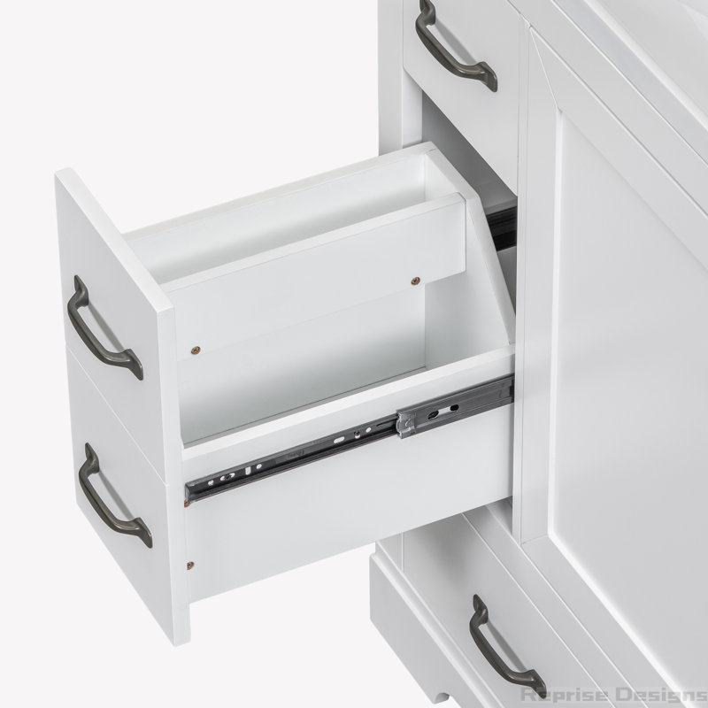 Base de meuble-lavabo simple 35,5 po seulement, Blanc, Black