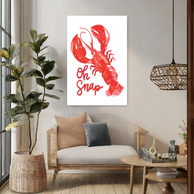 Oh Snap Lobster Lobster Lobster Art côtier, H 48 po x l 32 po