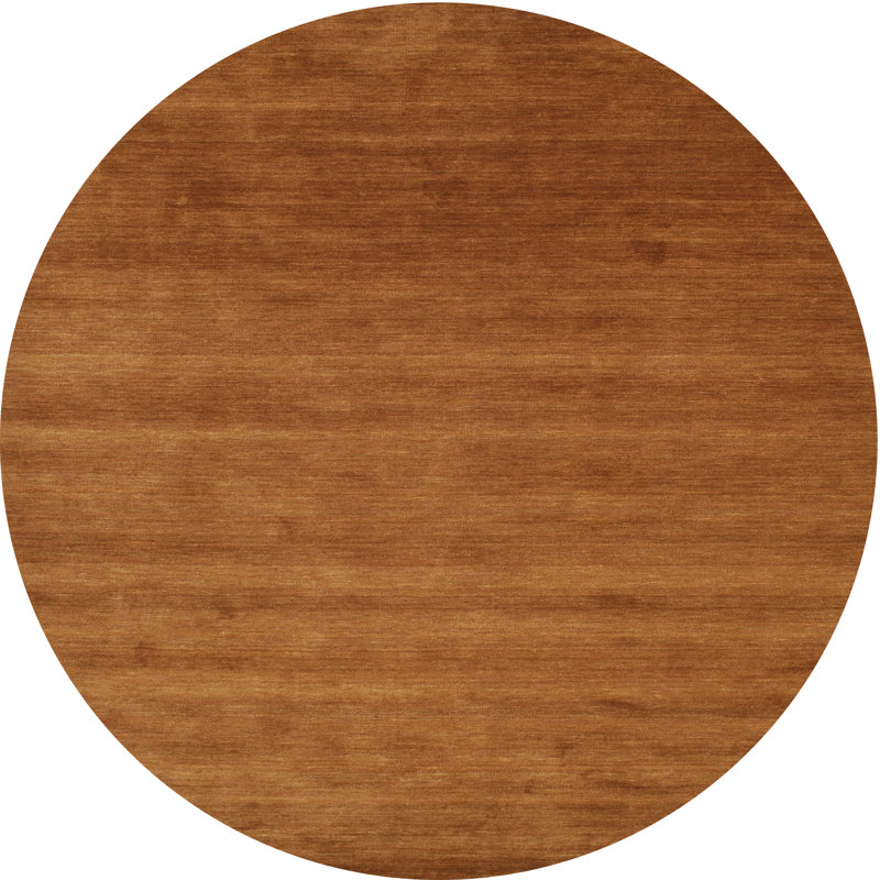 Tapis contemporain brun, Rond 8 pi x 8 pi