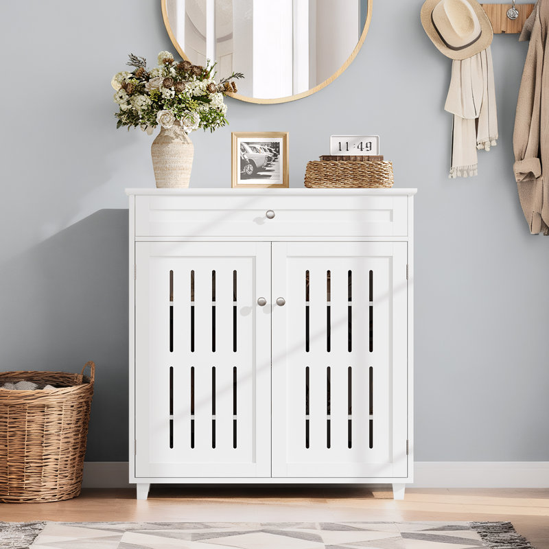 Armoire à chaussures multi-tailles à 5 niveaux avec tiroir, Blanc, 4