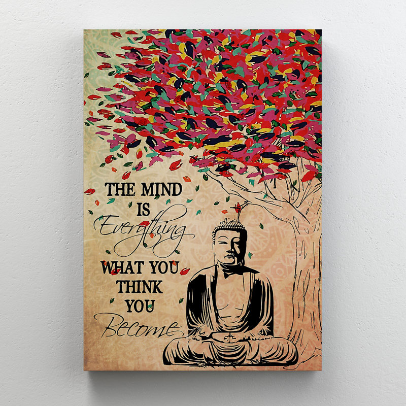 Bouddha sous un arbre coloré, H 36 po x l 24 po x P 2 po